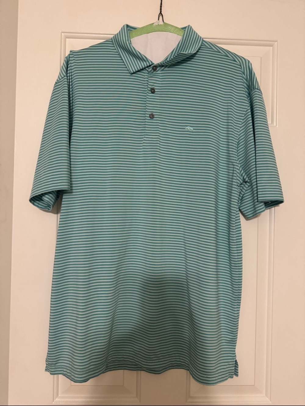 Onward reserve Men's Striped Polo Shirt - Aqua/green